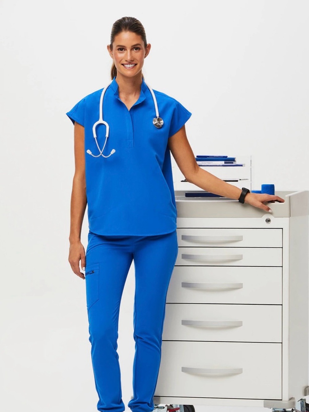 Figs blue scrub set medium